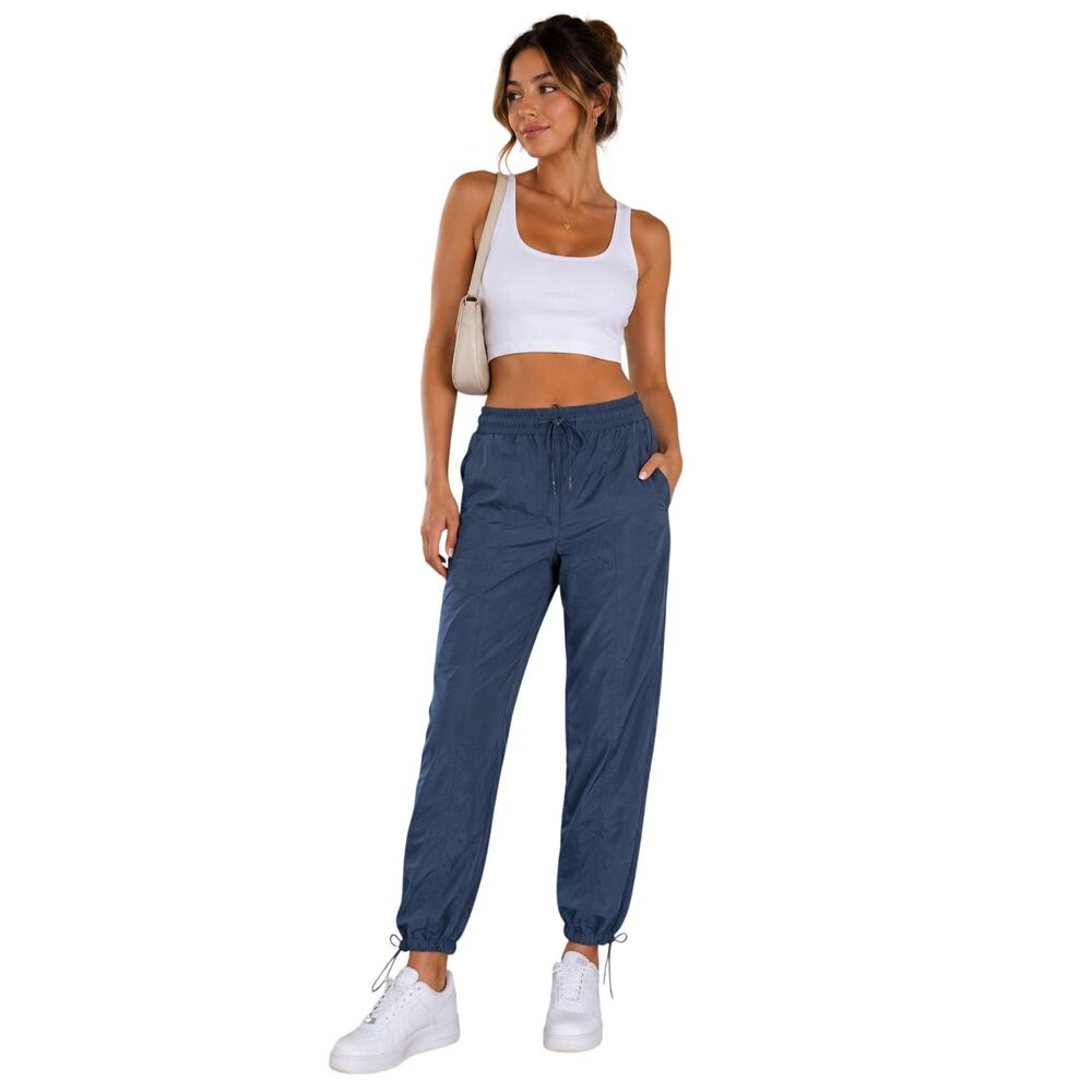 Aeropostale Women’s Parachute Pants Small Blue Gray Drawstring Hem Utility